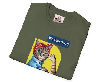 猫のロージー・ザ・リベッターTシャツ、ヴィンテージスタイルのグラフィックトップ、レトロな猫服