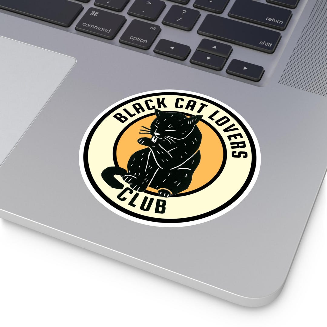 Black Cat Sticker: Waterproof Vinyl Decal for Laptop, Pet Lover Gift ...