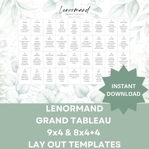 Lenormand Grand Tableau 9x4 and 8x4+4 Lay Out Templates