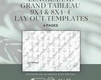 Lenormand Grand Tableau 9x4 and 8x4+4 Lay Out Templates