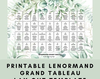 Lenormand Grand Tableau 9x4 and 8x4+4 Lay Out Templates