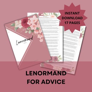 Lenormand per consigli, PDF digitale stampabile