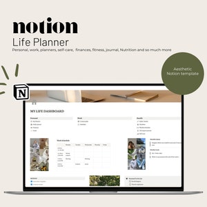 Notion Planner Template - That Girl Planner, Personal Planner, Digital Planner, Aesthetic Notion Organizer, Notion Editable Template