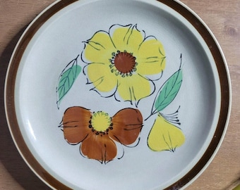 Vintage Small- Mini Porcelain Plates Gilded- Floral Design- Set of