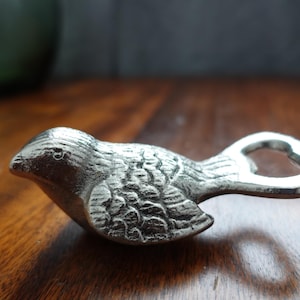 Vintage silver-plated sparrow bird Bootle opener