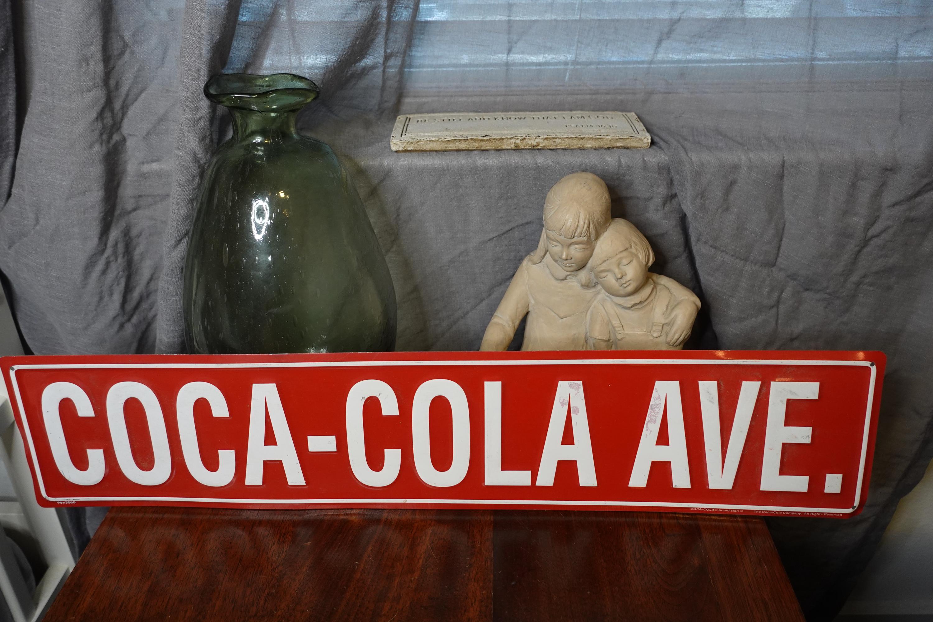 Coca-cola Avenue Street Sign Metal Embossed Advertising Decor 24X4