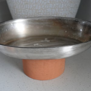 Vintage Silver-Plated Serving Tray Dish with Handles Round