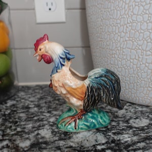 Vintage Rooster Planter Made in Japan Ceramic Farmhouse Decor Figurine