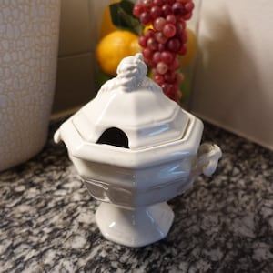 Vintage Ironstone white octagon redcliff tureen