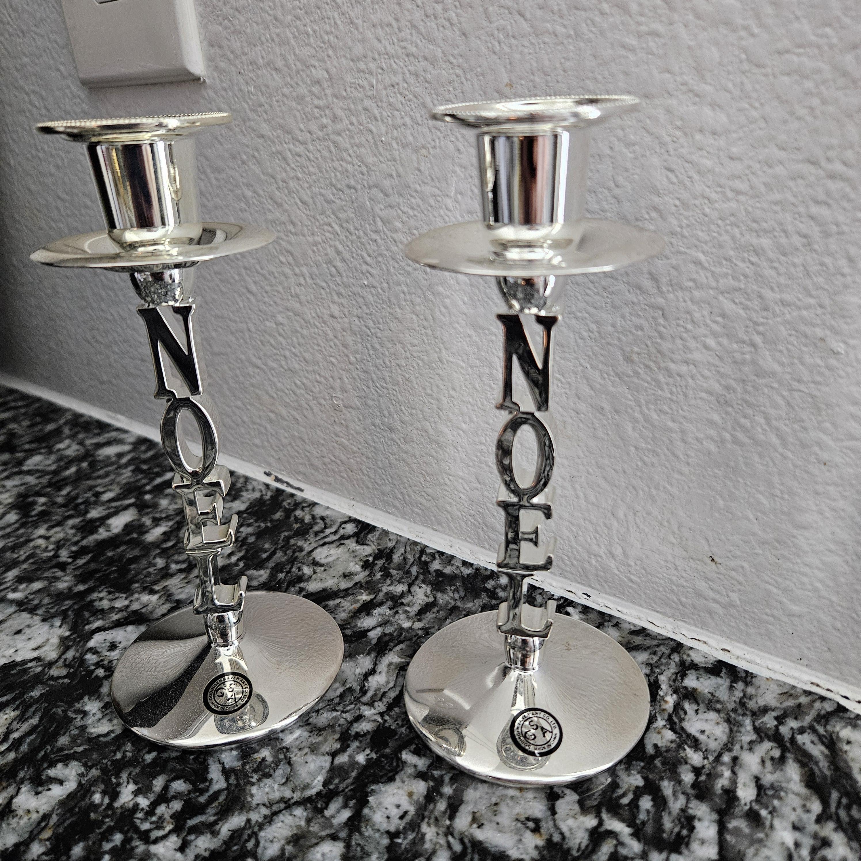 godinger silver キャンドルスタンド 2個セット ヴィンテージ ゴディンジャー シルバー ノエル キャンドルホルダー 2