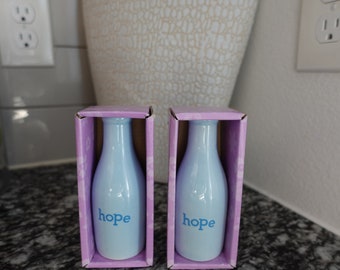 Vintage Blue small ceramic vases-Set of 2