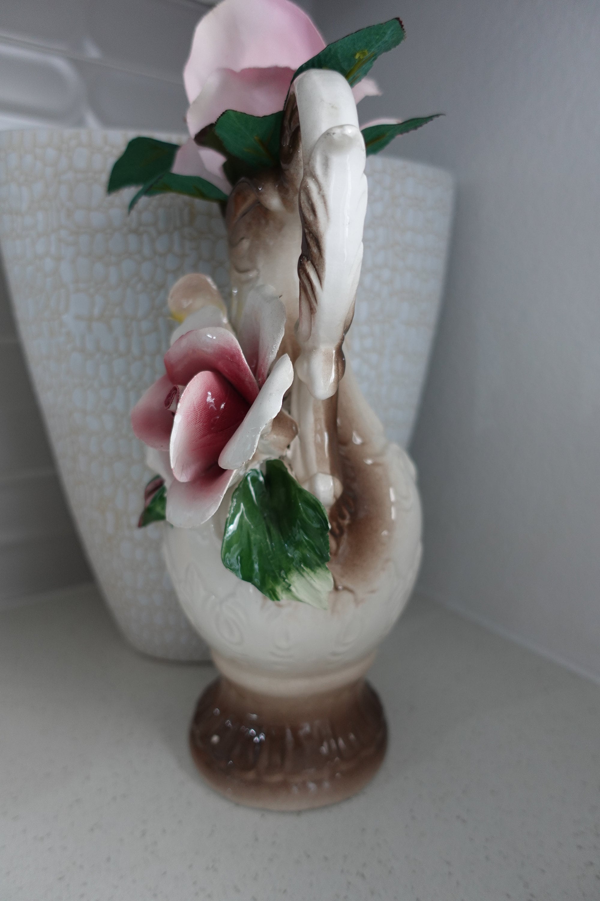 陶器製アートフラワー花瓶　カポディモンテ 楽天市場】陶花 置物 陶器 花 イタリア オーナメント クラシック