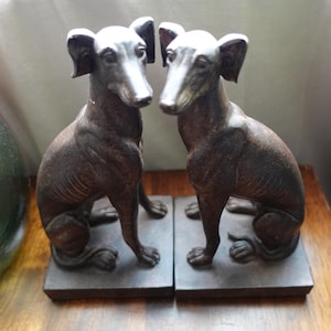 sculptured greyhound dog figures set of 2