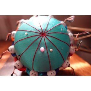 Vintage Asian art sewing Pin Cushion