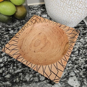Handcrafted Bowl Solid Wood Square 7x7 inches