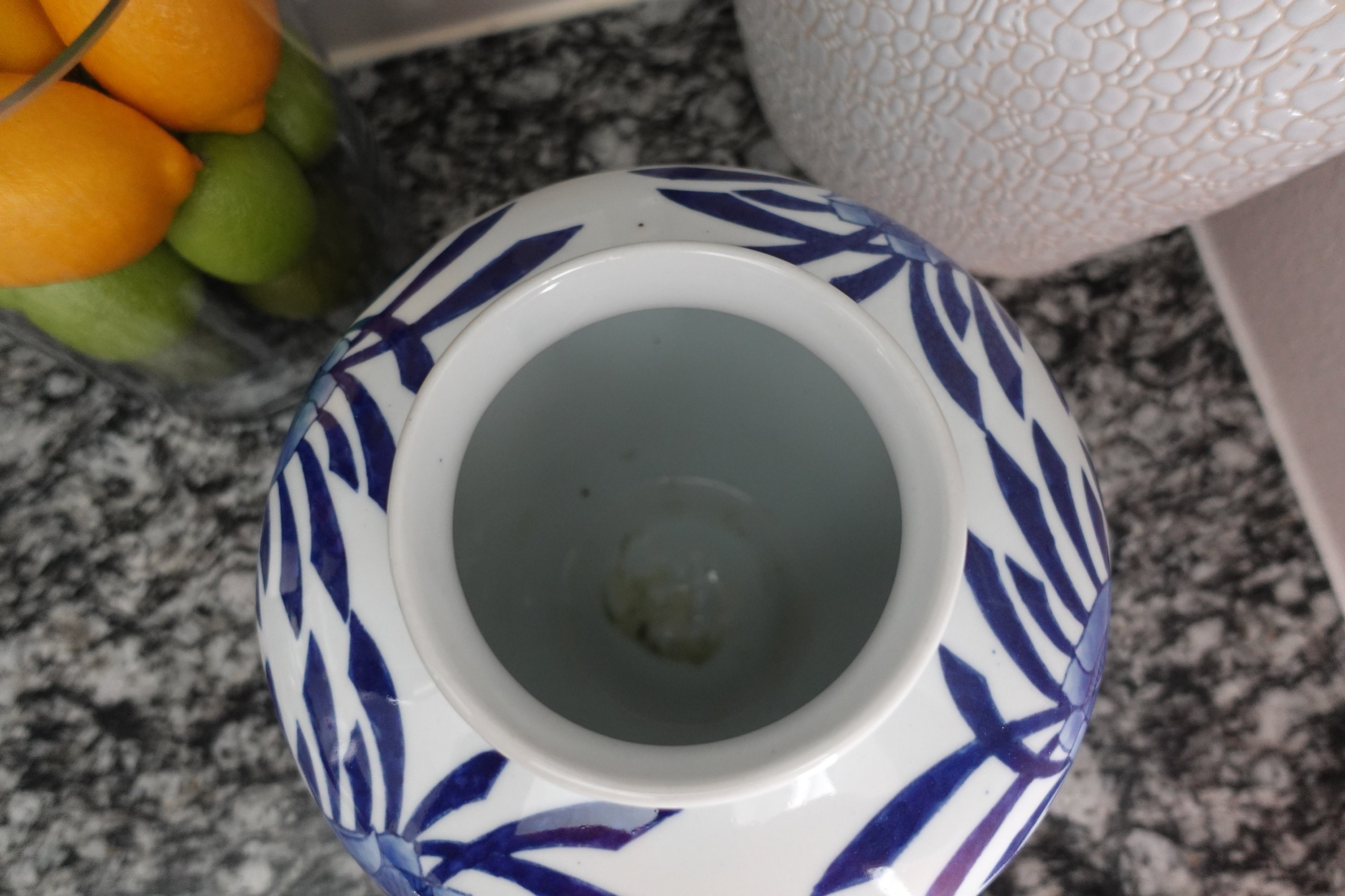 青と白の花柄セラミック花瓶 丸型装飾アクセント花瓶 - Etsy 日本