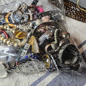 2 lbs Junk Jewelry Lot: Broken Jewelry Pieces for Crafting