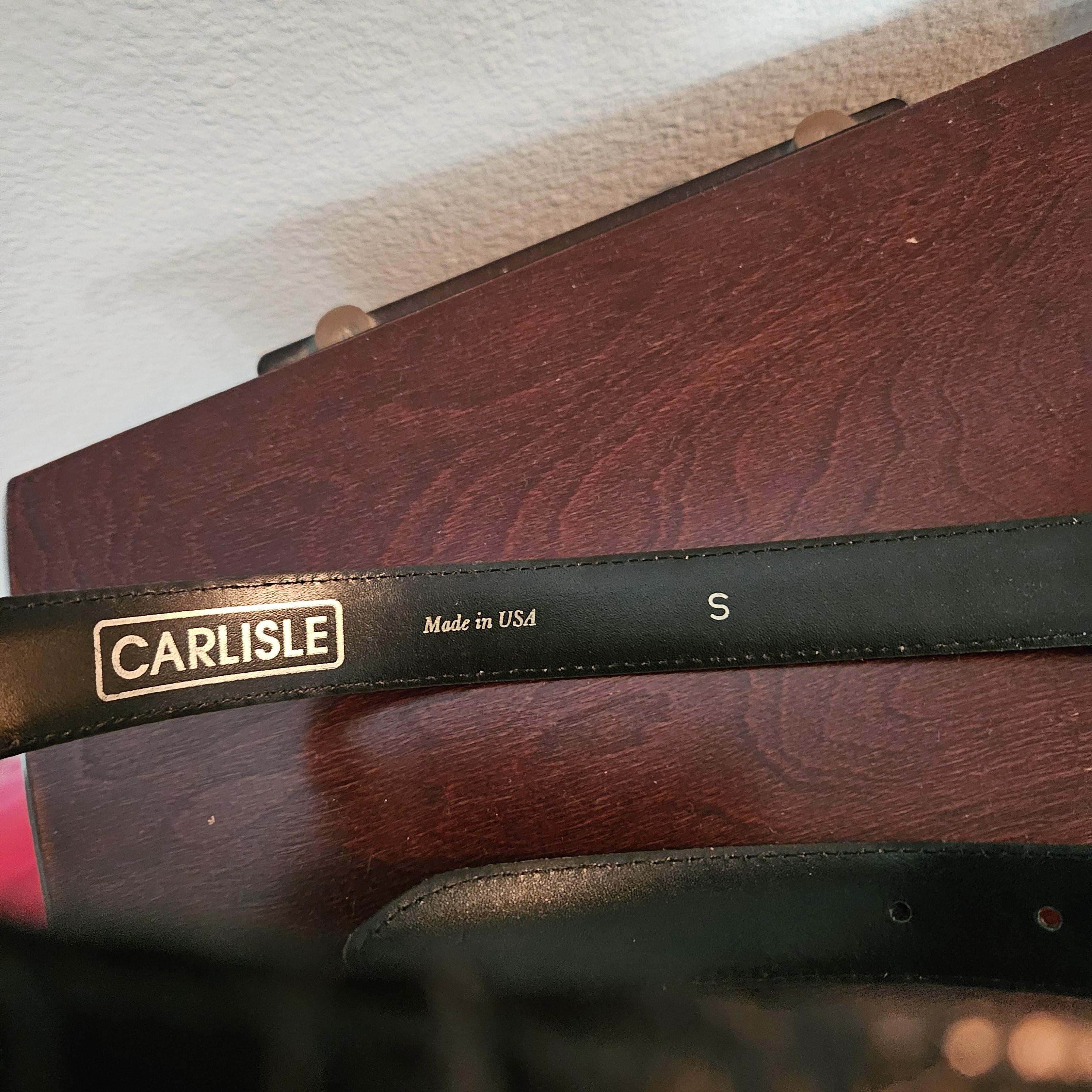CARLISLE Vintage Leather Black Belt ‎ Adjustable Silver and Gold Buckle Sz S USA Carlisle Women main image 4