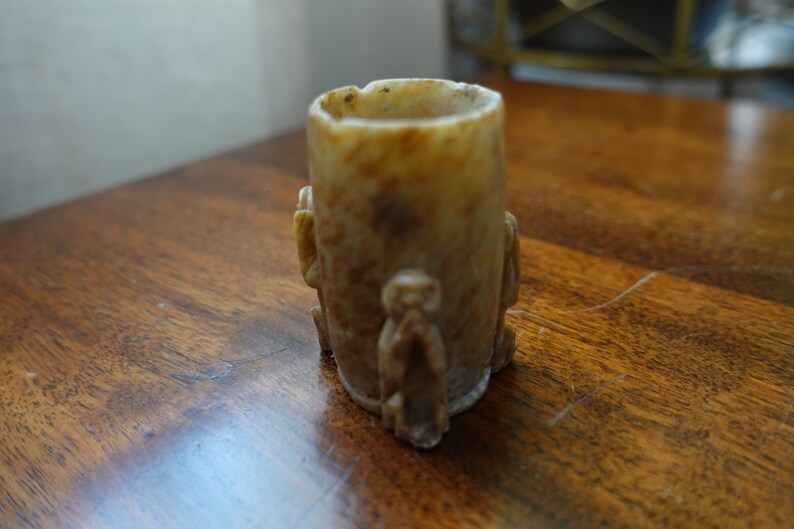 Vintage Soapstone 3 Wise Monkeys Toothpick Holder Etsy