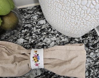 ヴィンテージ 4ピース 磁器 ナプキンリング セット 花柄 ローズ 花柄
