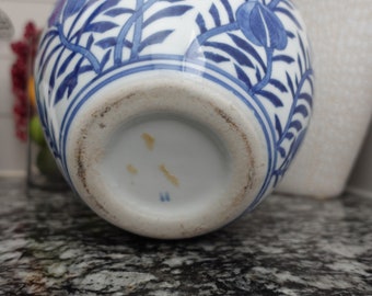 青と白の花柄セラミック花瓶 丸型装飾アクセント花瓶 - Etsy 日本