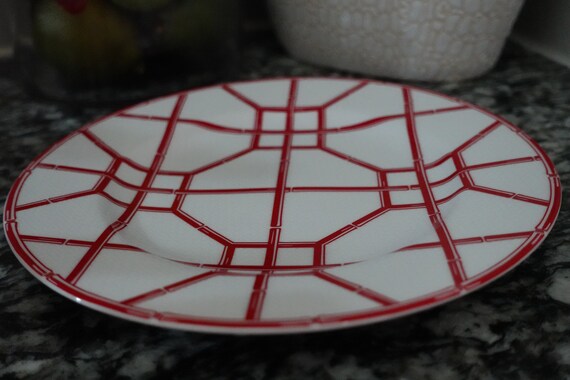 Ralph Lauren Red Pagoda Salad & Saucer Plates - Etsy