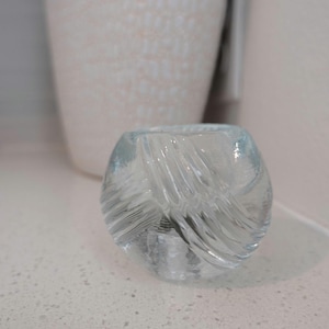 Clear Glass Swirl Design Votive Candle Holder Decorative Home Decor