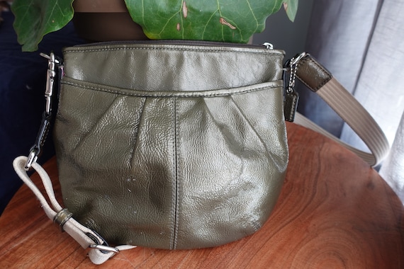 Vintage COACH CIRCA 2000 Gray Over Shoulder Leather Bag Etsy Ireland