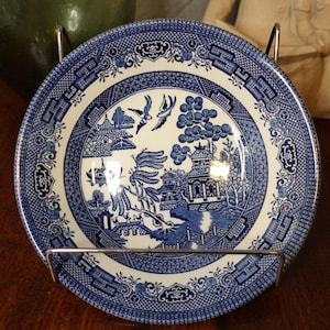 Vintage Churchill England white and blue bowls blue willow set of 2 soup, pasta bowls