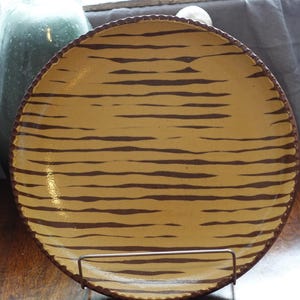 Vintage Greenfield village redware pottery plate