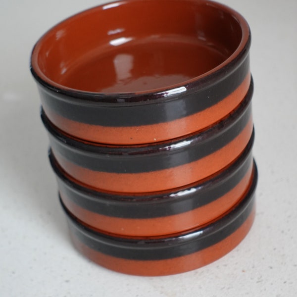 Set of 4- cermer stacking ramekin dishes- Terracotta