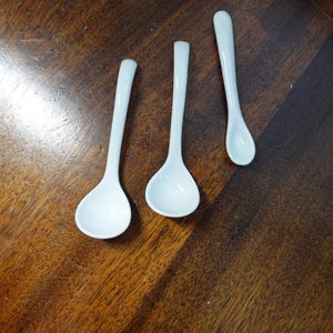 Antique porcelain ladle spoon small serving spoons white French vintage brocante country house kitchen