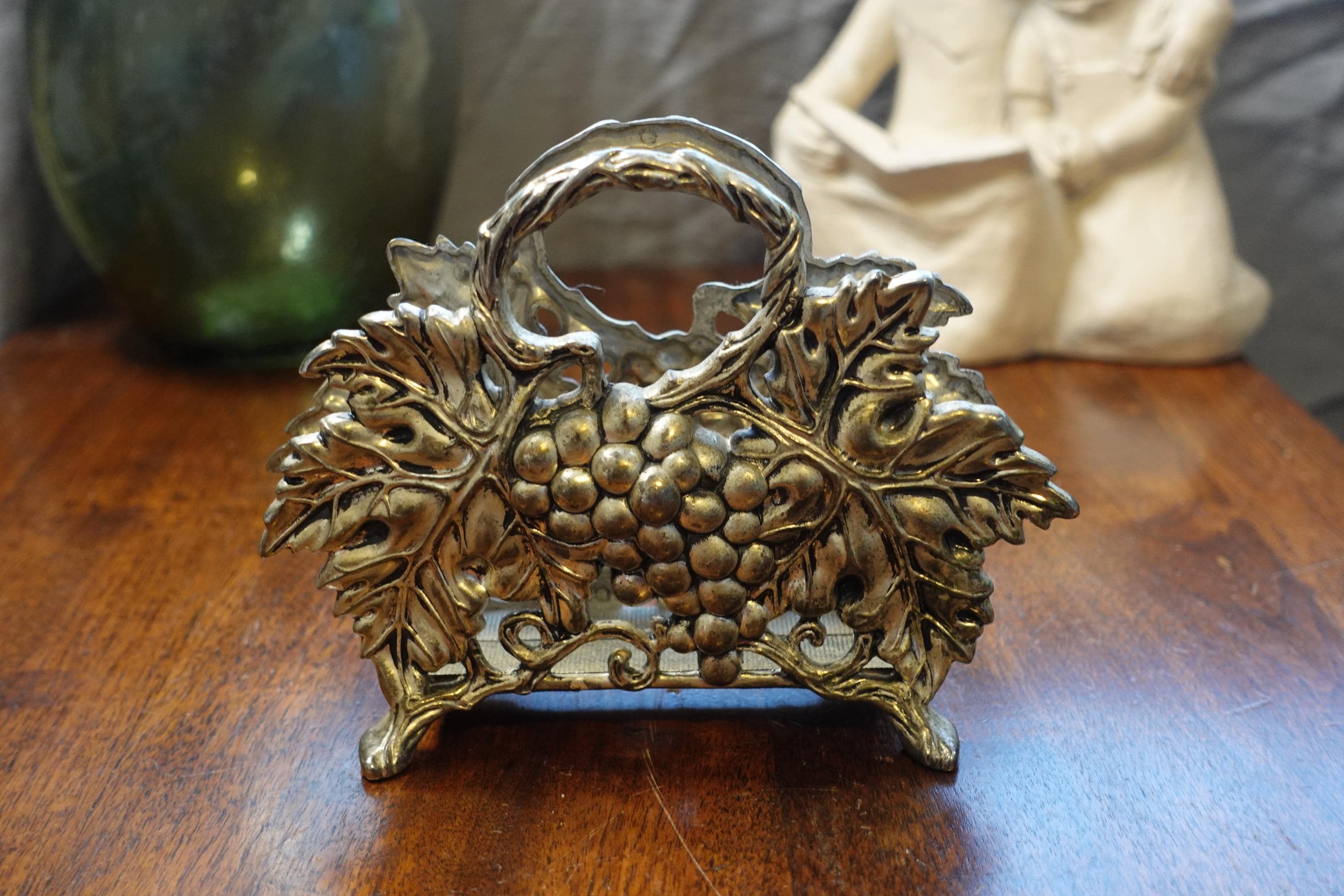 Godinger Silver plated伸縮式鍋敷き トリベット 90年代 Godinger Silver Napkin Holder - Etsy