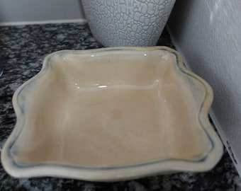 Made in Italy vintage blue and cream ceramic/pottery bowl