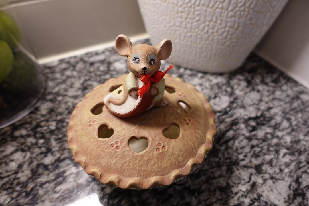 Vintage Ceramic Mouse Pie Trinket Box/potpourri Holder Etsy