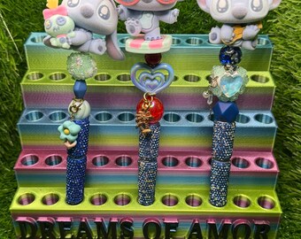Roze-blauwe Alien Dangle Charm Pen