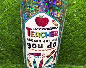 24 oz glitter docentenbeker