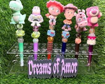Bolígrafos con cuentas inspirados en Toy Story