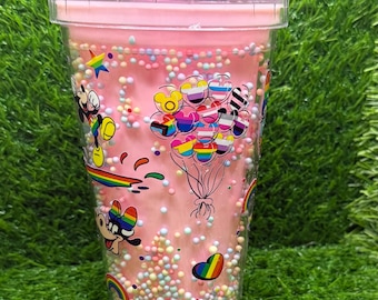 20 oz acrylbeker met glitter Pride-karakter