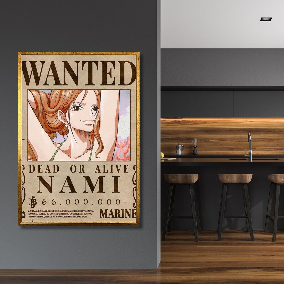 One Piece nami Wanted Poster, One Piece Art, One Piece Canvas Etsy
