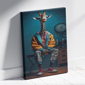 Giraffe Abstract Wall Art, Canvas Decor Home, Canvas Wall Art, Colorful Wall Art, Modern Home Decor, Housewarming Gifts for Boyfriend