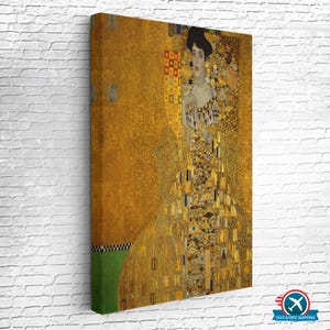 Gustav Klimt - Portrait of Adele Bloch-Bauer I, Modern Canvas Wall Decor, Framed Canvas Wall Art, Housewarming Gifts, Canvas Room Decor