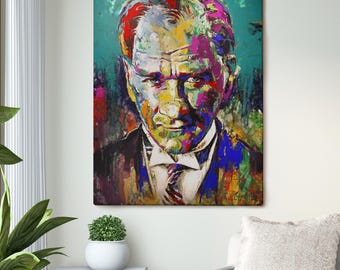 Mustafa Kemal Atatürk Canvas Painting: Modern Wall Decor