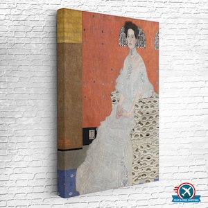 Gustav Klimt - Portrait of Fritza Riedler, Housewarming Gifts, Modern Canvas Wall Decor, Large Wall Hanging, Canvas Wall Art