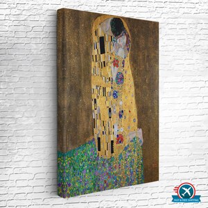 Gustav Klimt - The Kiss, Canvas Room Decor, Modern Canvas Wall Decor, Large Wall Hanging, Classic Canvas Art, Framed Canvas Wall Art
