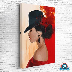 Beautiful Woman Canvas Painting, Classic Canvas Art, Framed Canvas Wall Art, Canvas Wall Art, Large Wall Hanging, Canvas Room Decor