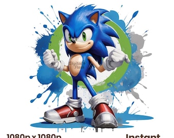 Sonic the Hedgehog Clipart: Sonic 3 Transparent Image, Cricut Shirt Design, Instant Download