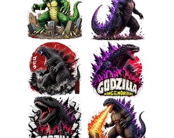 Godzilla Roaring PNG Bundle, Kaiju Monster, Fire Breath, Monster (Digital Download)