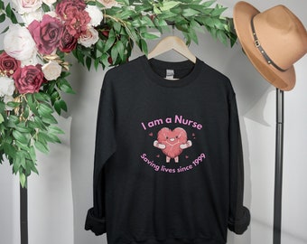 Personalized Custom Nurse Sweatshirt, Anniversary Gift, Gift for Her, Gift for Him, Personalized Gift, Autumn Gift, Autumn Sweatshirt