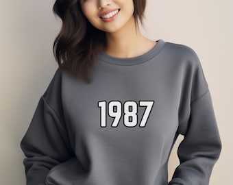 Vintage 1987 Sweatshirt, 1987 sweatshirt, 1987 birth year sweatshirt, Birthday Gift, Gift for Her, Gift for Him, Gift for Mom, Gift for Dad